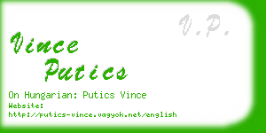 vince putics business card